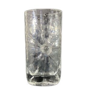 Sunburst Vase Iced Glass by Rune Strand Sea Glasbruk, 1960s Sweden MCM Crystal